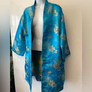 Kimchi Blue blue brocade Asian kimono robe 
Xs/s
